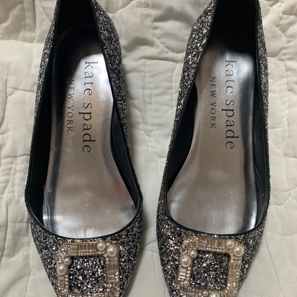 Kate Spade Buckle Up Glitter Flats Size 6.5 - Picture 3 of 10